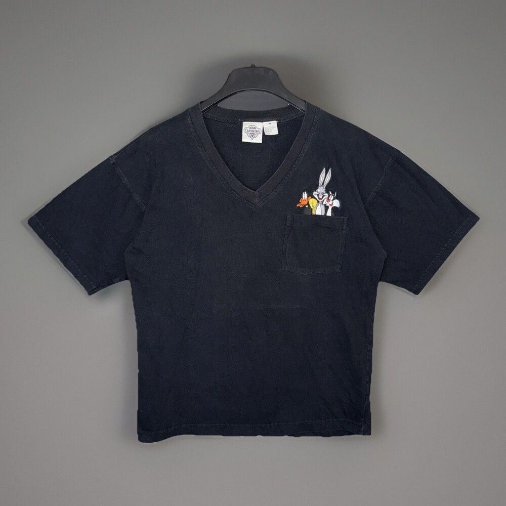 ACME Clothing Unisex M V-Neck T-Shirt Looney Tunes Vintage 1991 Embroidered Gorp